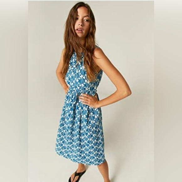 Compania Fantistica Blue Sundress L Cut Out Back Perfect Condition - Picture 2 of 7